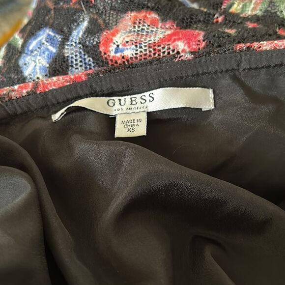Guess black floral lace boho chic maxi dress size XS‎ - Picture 6 of 8